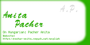 anita pacher business card